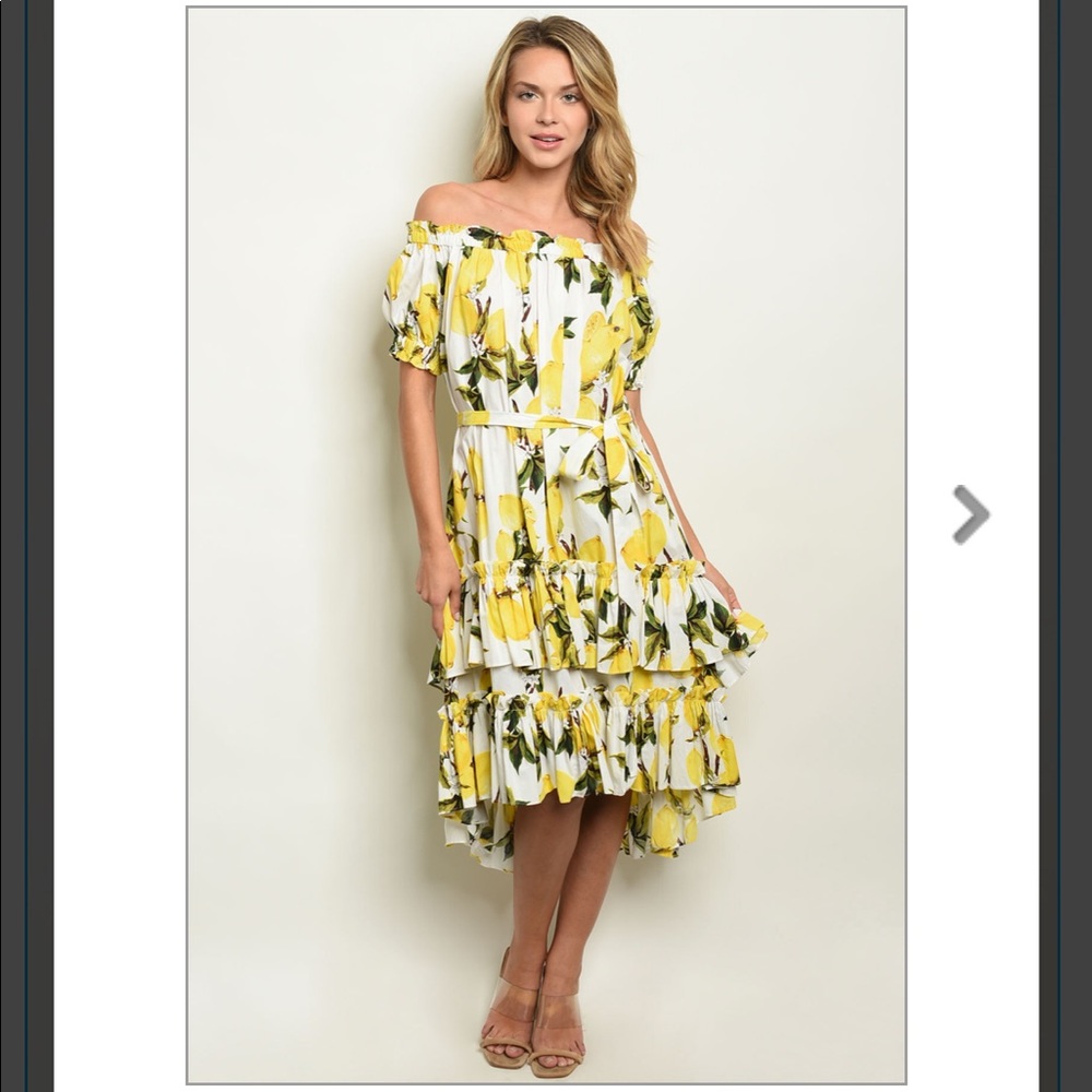 White Lemon 🍋 print tent dress